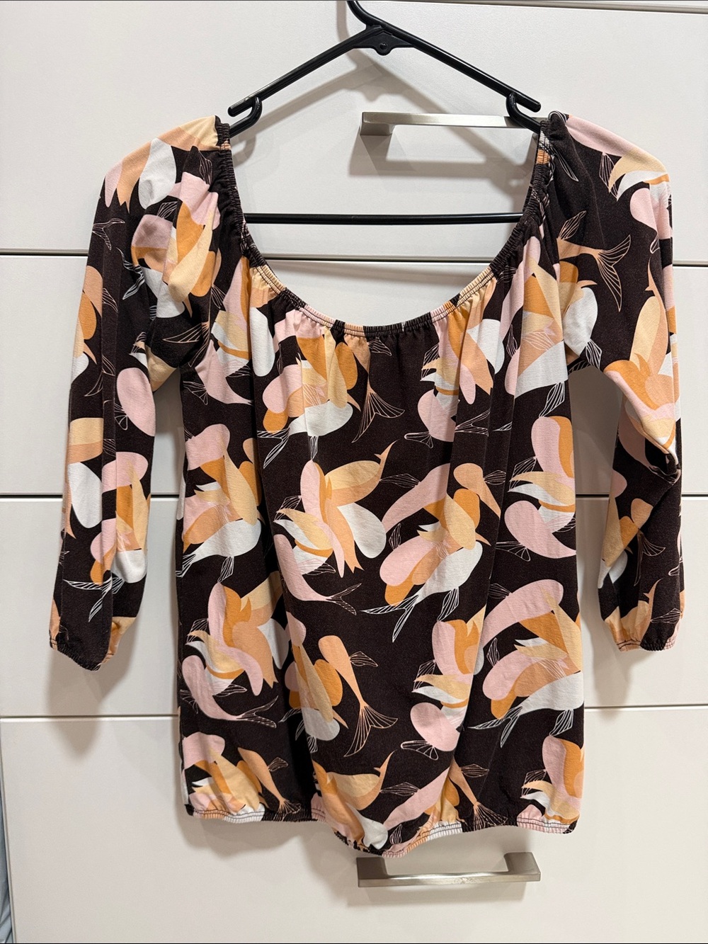 Ava Sky Brooklyn top, koa koi , 3/4 sleeve , jersey, small
